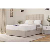 Zante Ortho Traditionally Sprung Mattress + Premium Divan Bed, Silver, 2 Drawer, King Size