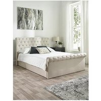 Aspire Chesterfield Linen Ottoman Side Storage Bed