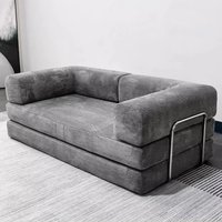 150cm Modern Style Air Compression Fabric Flannel Deformable Modular Couch for Living Room Sectional Composable Teddy Sofa Bed