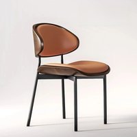 OMGD Italian Dining CHAIR Home Modern Simple Leather Chair Leisure Chair Solid Wood Back Stool Chair
