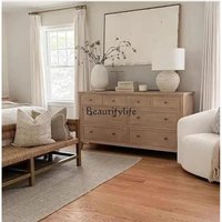 01 Solid Wood Chest of Drawers Storage Sideboard Entryway Cabinet High-End Designer American Retro