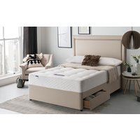 Silentnight Ortho Dream Star Miracoil Divan Bed Set, Double, No Headboard Required, Half Ottoman + 2 Half Drawers, Slate Grey