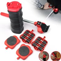 15PCS Furniture Moving Transport Roller Set Removal Lifting Moving Tool Set Wheel Bar Mover Moving Heavy Stuffs Device Hand Tool