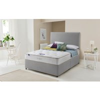 Silentnight Amsterdam Miracoil Ortho Divan Bed Set, Double, Half Ottoman + 2 Half Drawers, Matching Castello Headboard, Slate Grey